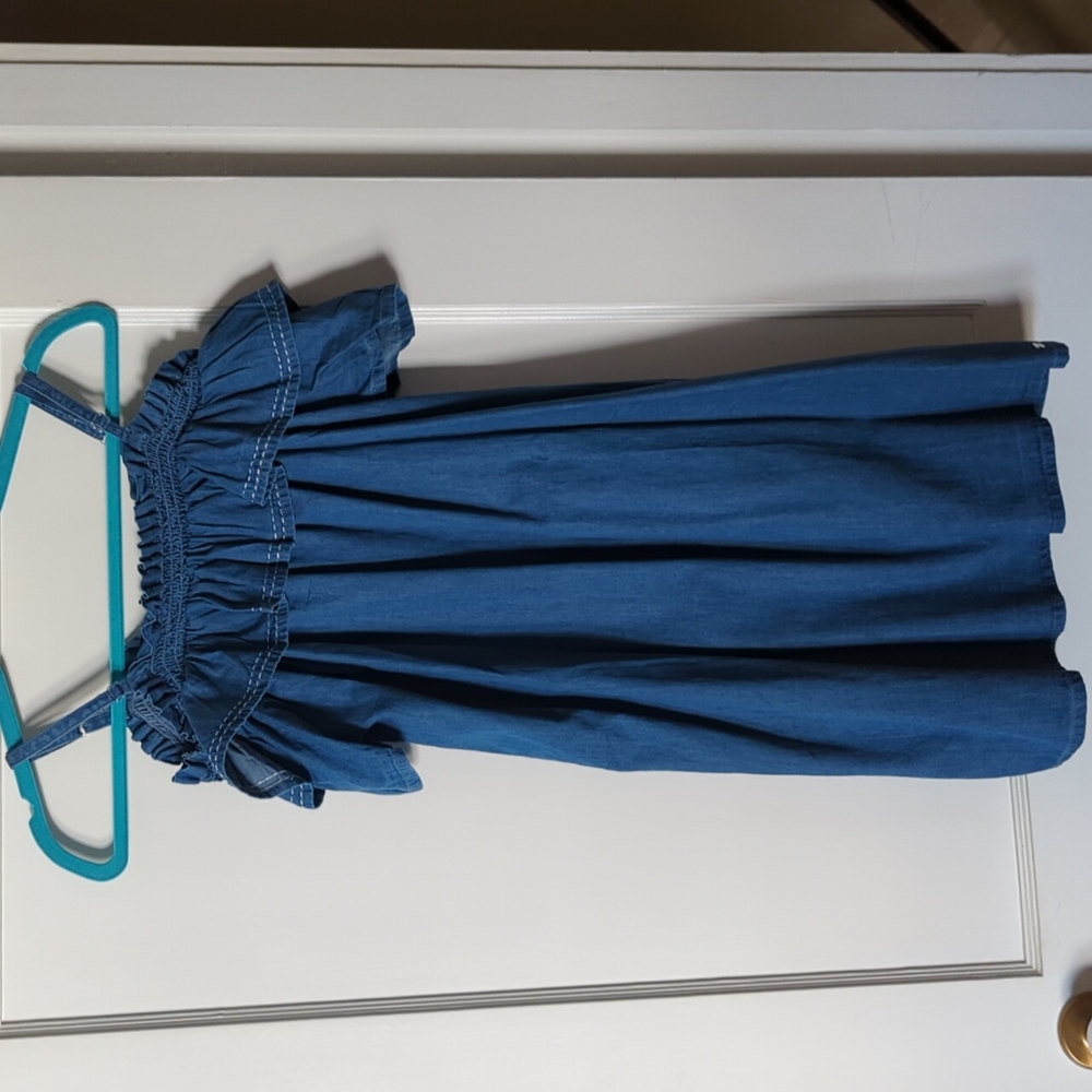 Girls off the shoulder jean dress